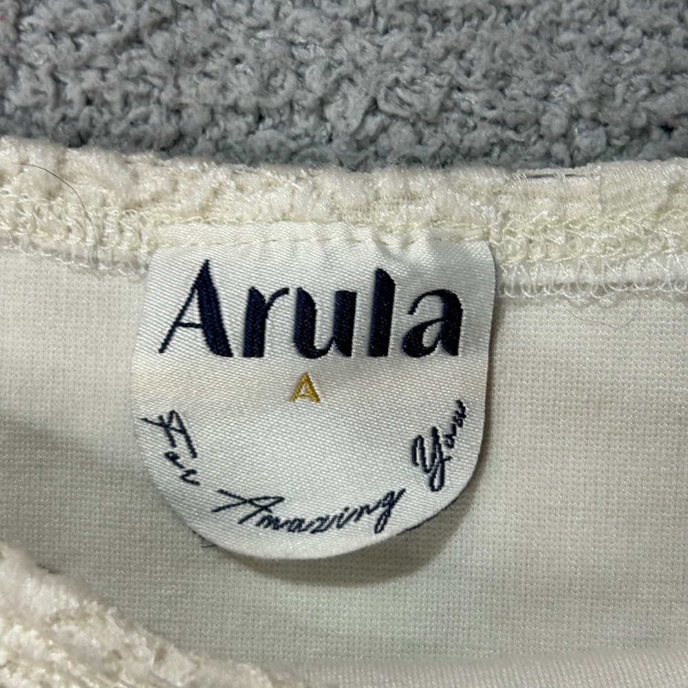 Arula Crop Top Floral Lace Corset 1X Ivory Cream Coquette Romantic Cottagecore - Picture 4 of 6